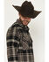 Image #2 - Brixton Men's Bowery Long Sleeve Button-Down Flannel Shirt, Black, hi-res