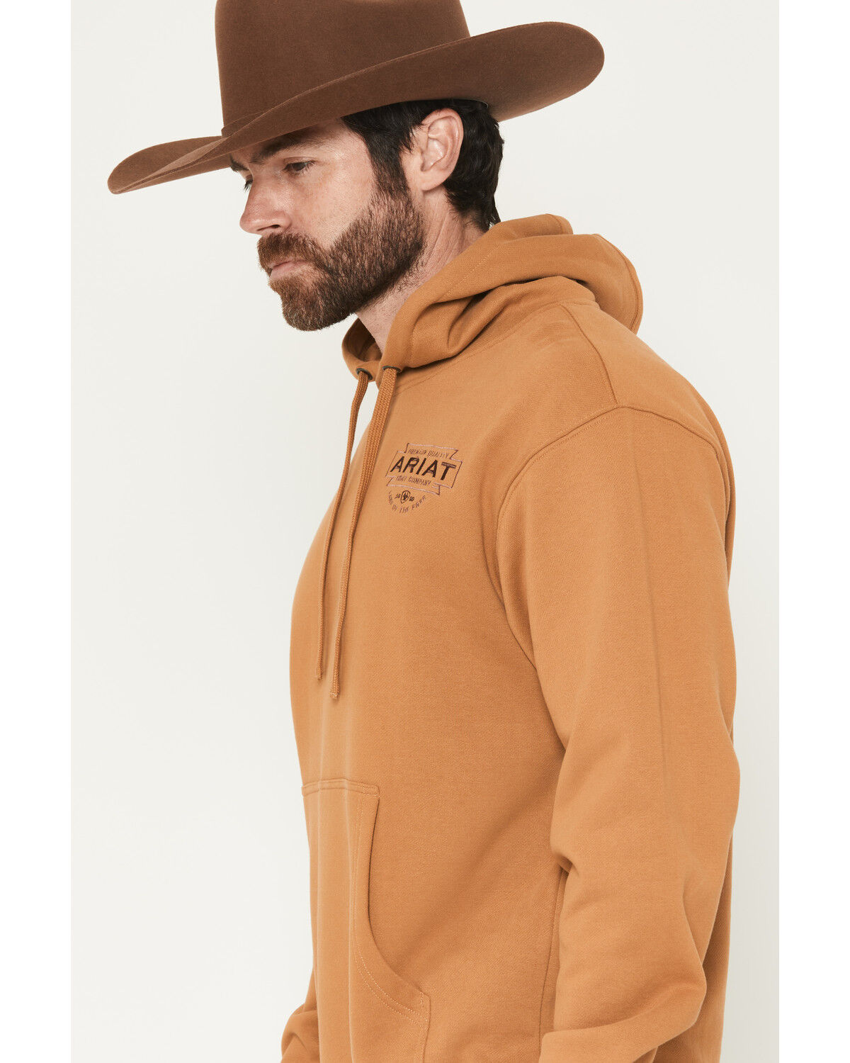 Image #3 - Ariat Men's Simple Buckle Southwestern Embroidered Hooded Sweatshirt, Rust Copper, hi-res