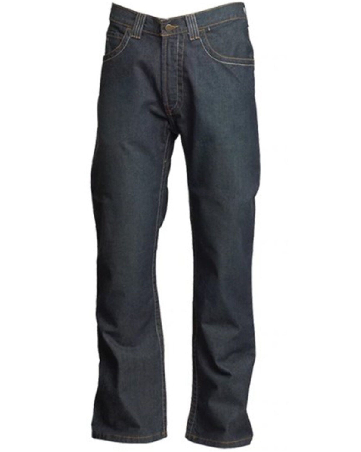 Lapco Men's FR Dark Wash Modern Fit Bootcut Work Jeans - Big, Dark Blue, hi-res