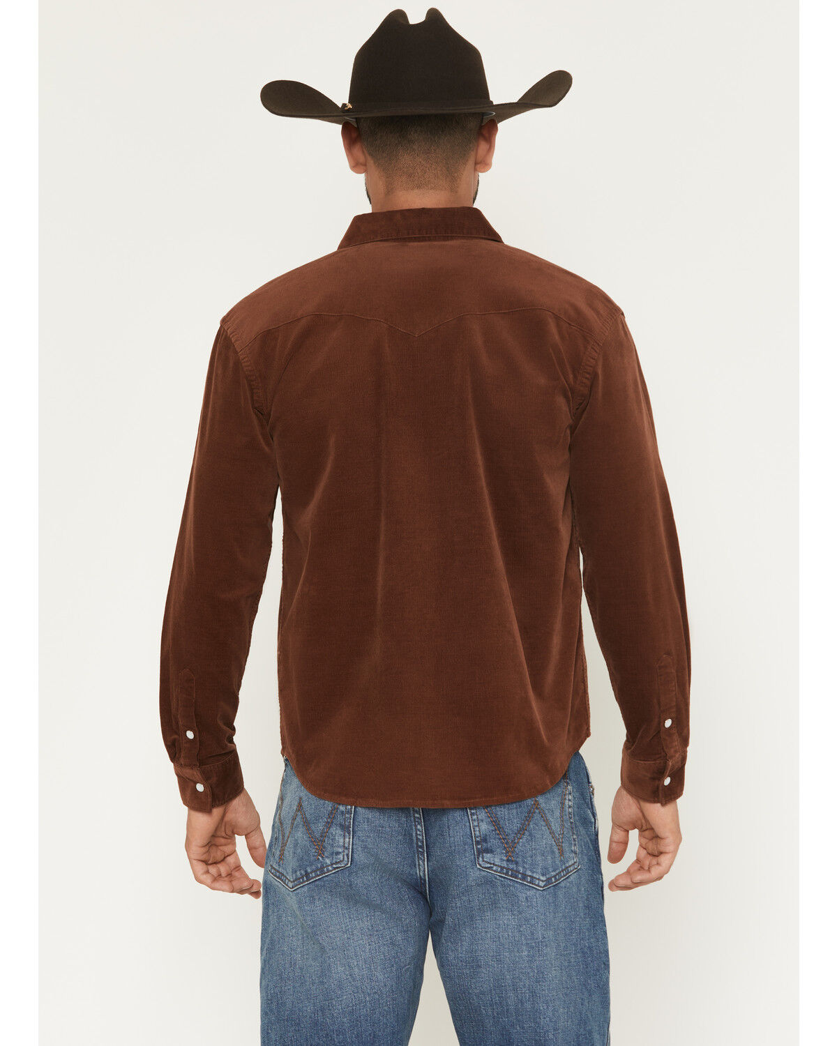 Image #4 - Panhandle Slim Men's Corduroy Long Sleeve Snap Western Shirt, Brown, hi-res