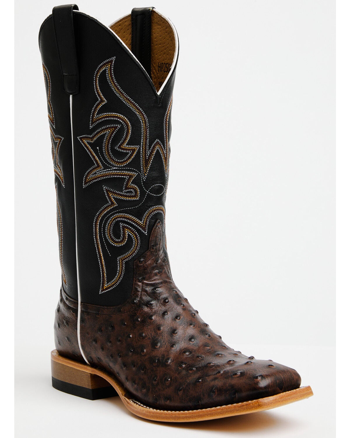 Image #1 - Horse Power Men's Ostrich Print Western Boots - Broad Square Toe, Brown, hi-res