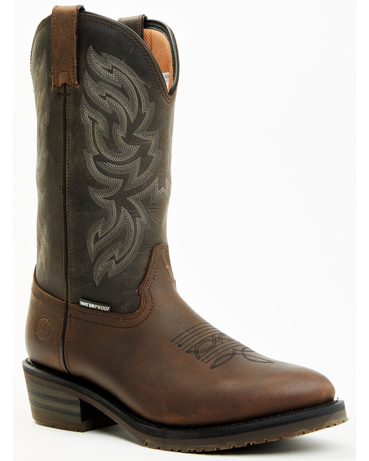 Double H Men's 11" Tascosa Waterproof Performance Western Boots - Round Toe, Brown, hi-res