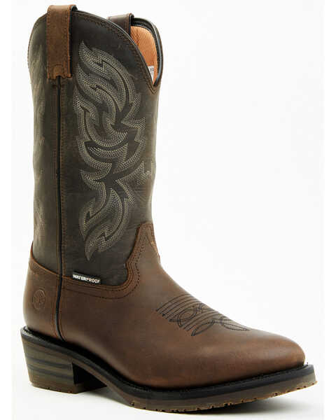 Double H Men's 11" Tascosa Waterproof Performance Western Boots - Medium Toe, Brown, hi-res