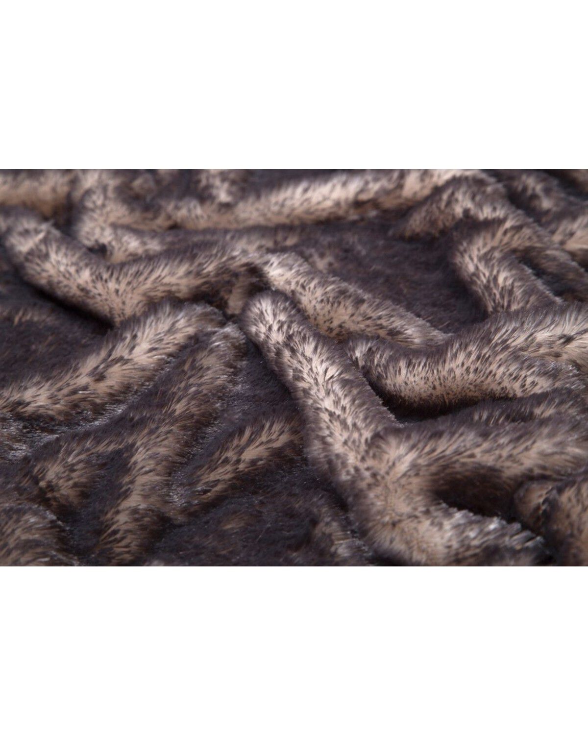 Image #4 - Carstens Home Dark Grey Tipped Fox Faux Fur Throw Blanket, Grey, hi-res