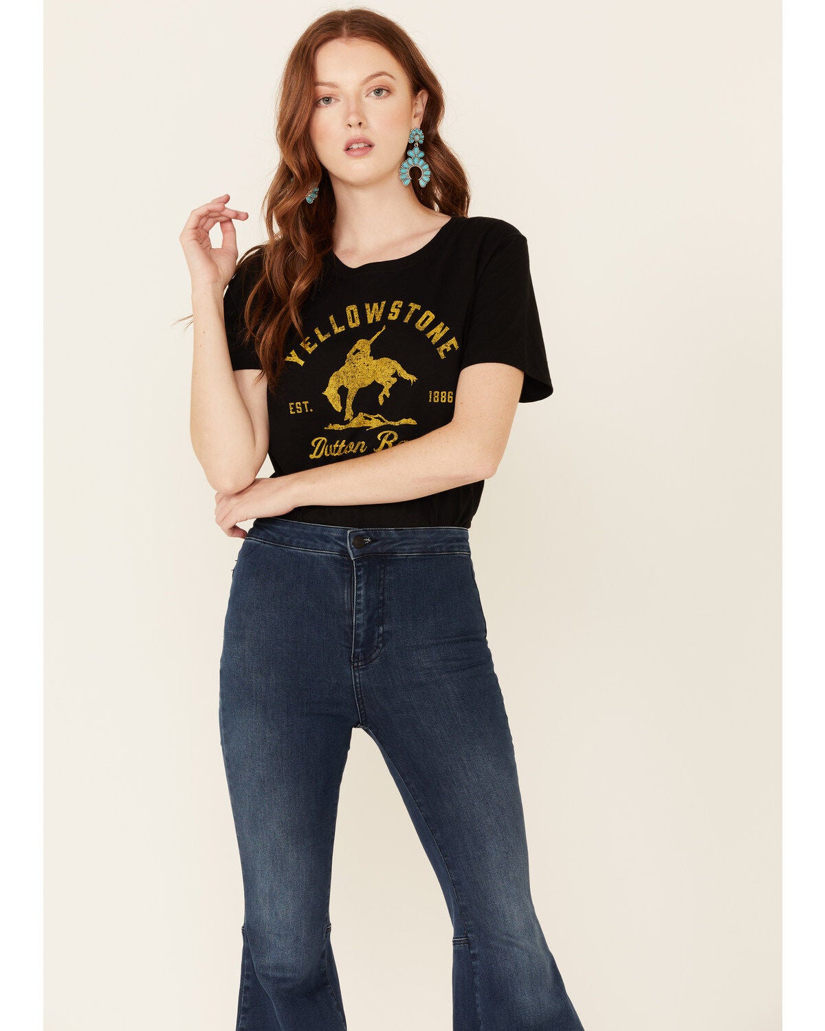 Paramount Network&rsquo;s Yellowstone Women's Dutton Ranch Graphic Short Sleeve Tee, Black, hi-res