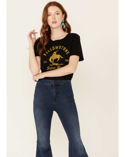 Paramount Network’s Yellowstone Women's Dutton Ranch Graphic Short Sleeve Tee , Black, hi-res