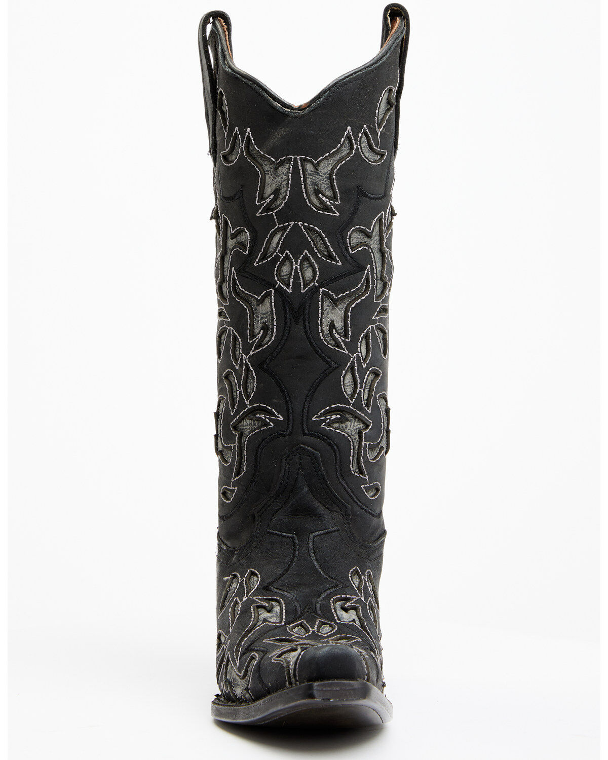 Image #4 - Circle G Women's Inlay Western Boots - Snip Toe, Black/grey, hi-res
