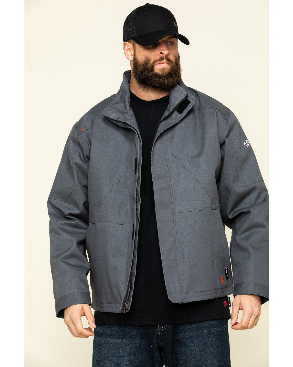 Image #1 - Ariat Men's Iron Grey FR Max Move Insulated Waterproof Work Jacket, , hi-res
