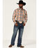 Resistol Men's Plaid Long Sleeve Button Down Western Shirt , Brown, hi-res