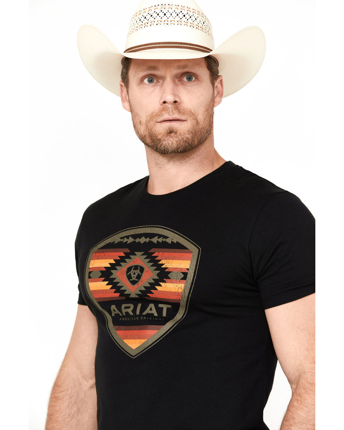 Image #2 - Ariat Men's Boot Barn Exclusive Southwestern Short Sleeve Graphic T-Shirt, Black, hi-res
