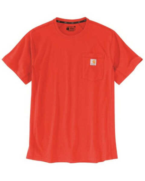 Image #1 - Carhartt Men's Force Midweight Short Sleeve Work Pocket T-Shirt , Red, hi-res