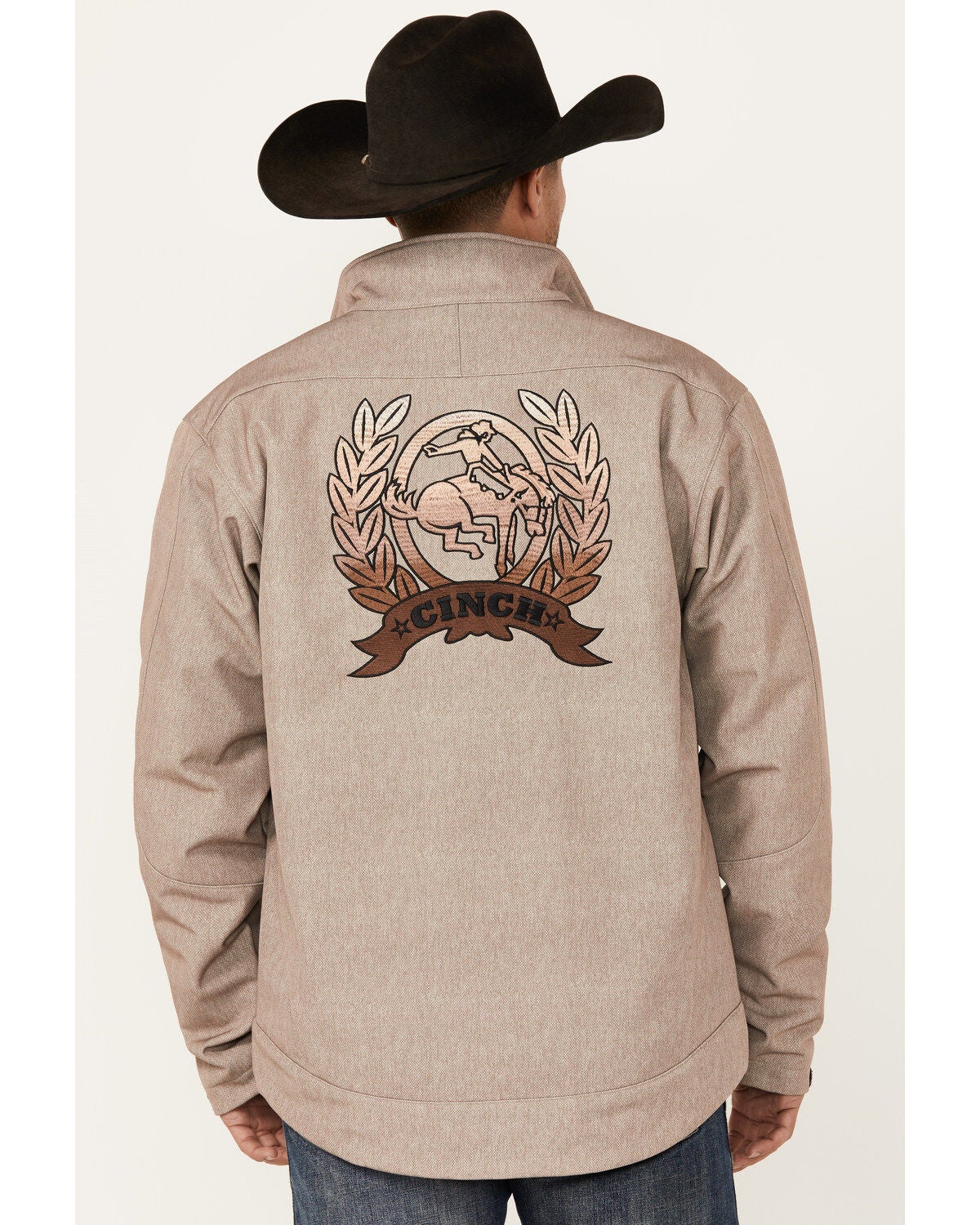 Cinch Men's Bonded Softshell Jacket, Stone, hi-res