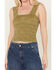 Free People Women's Floral Camisole Tank Top, Olive, hi-res
