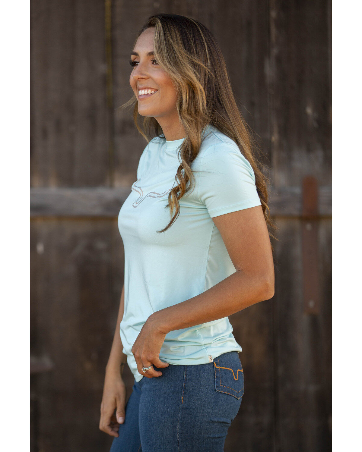 Image #2 - Kimes Ranch Women's Aqua Outlier Logo Short Sleeve Tee, , hi-res