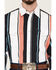 Image #3 - Wrangler Men's Brushpopper Striped Long Sleeve Snap Western Shirt, Black, hi-res