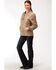 Image #3 - Roper Women's Brown Poly Window Pane Quilted Jacket, Brown, hi-res