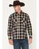 Image #1 - Seager Men's Calico Plaid Print Long Sleeve Button-Down Flannel Shirt, Navy, hi-res