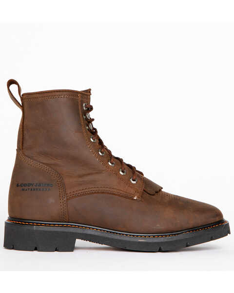 Image #2 - Cody James® Men's Waterproof Lace-Up Western Work Boots, Brown, hi-res