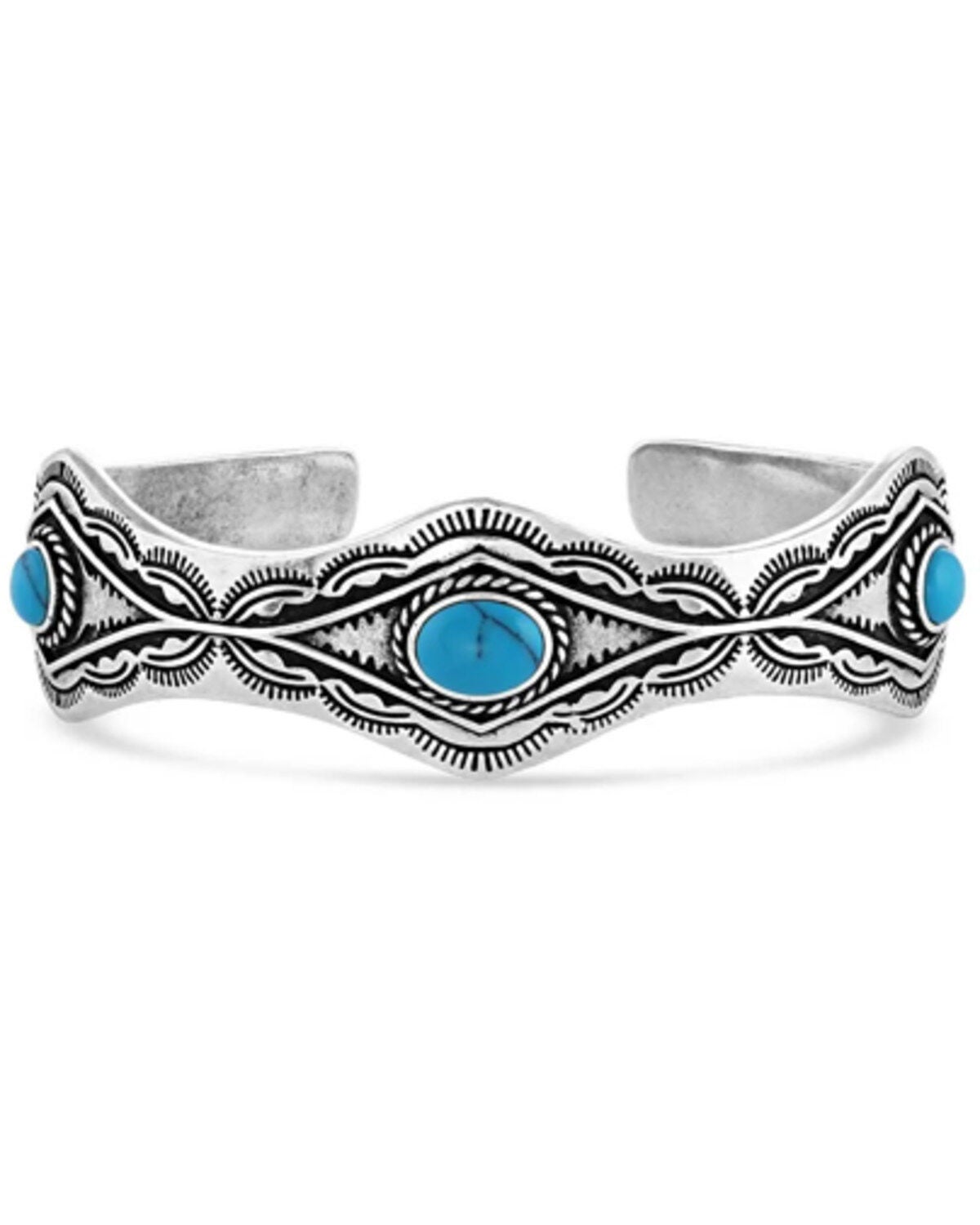 Montana Silversmiths Women's Seeing Eye Southwestern Silver Cuff, Silver, hi-res