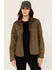 Image #1 - Lucky Brand Workwear Women's Solid Twill Long Sleeve Button-Down Stretch Work Shirt, Olive, hi-res