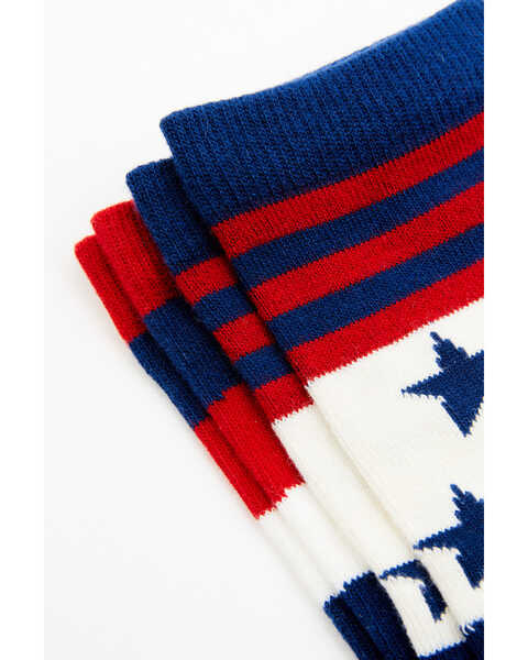 RANK 45 Girls' Stars & Stripes Crew Socks - 2-Pack, Red/white/blue, hi-res