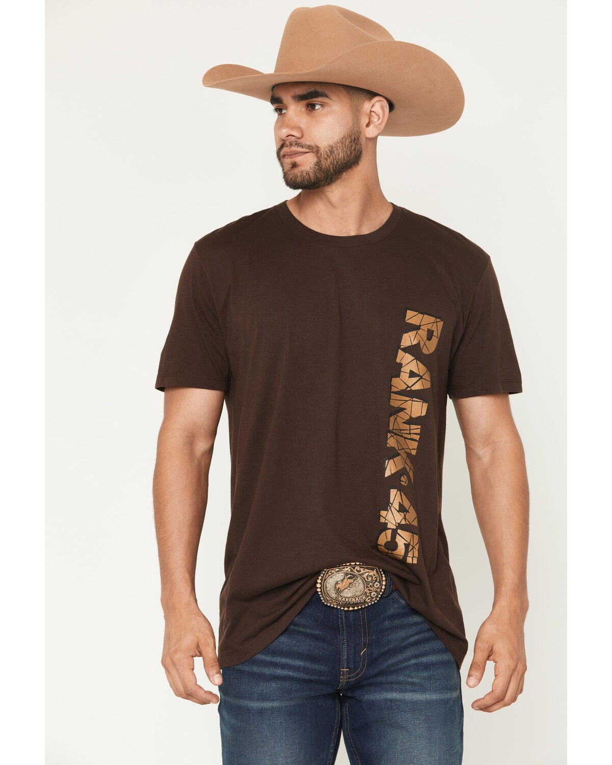 RANK 45&reg; Men's Shattered Short Sleeve Graphic T-Shirt, Dark Brown, hi-res