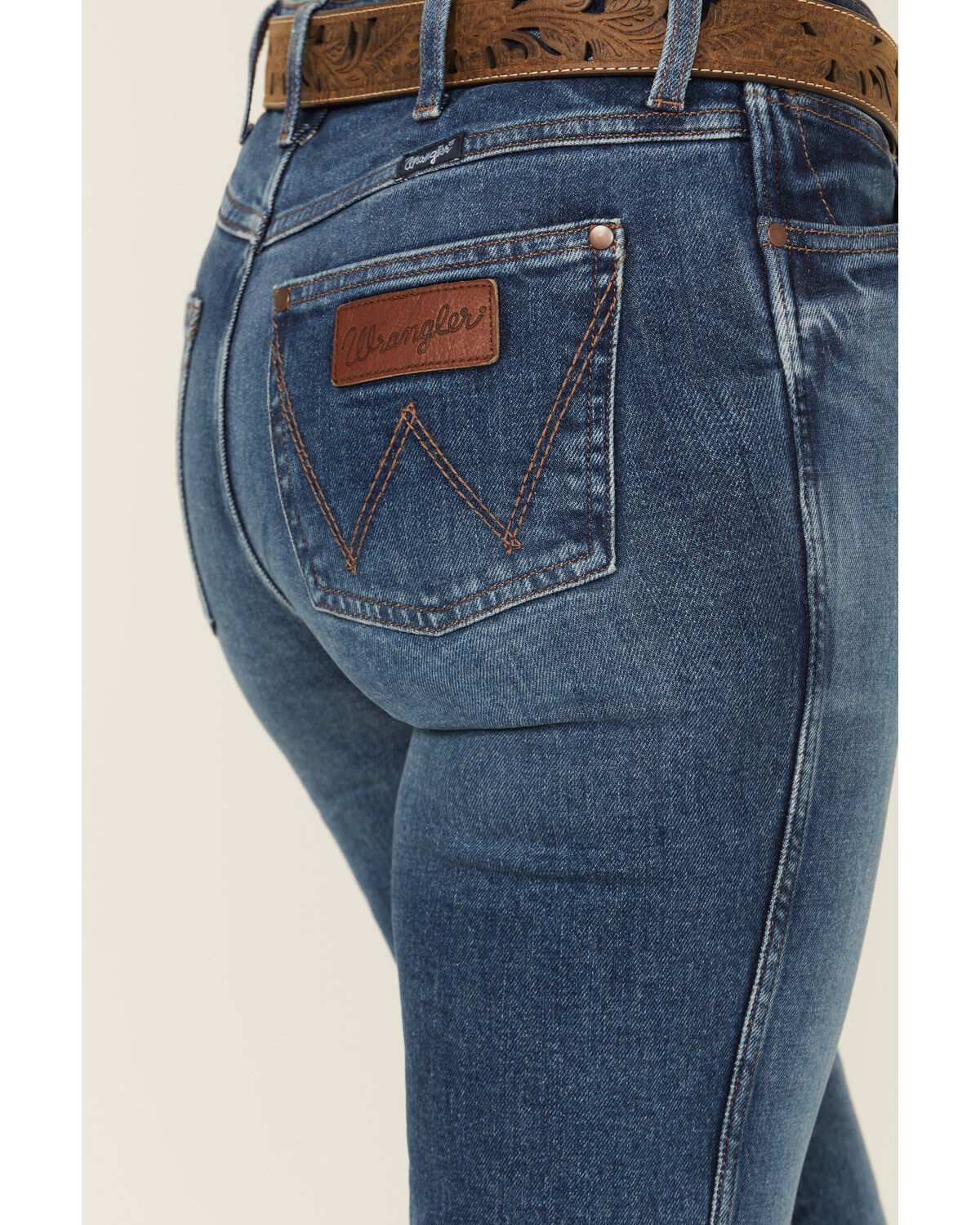 Image #4 - Wrangler Retro Women's Bessie Dark Wash High Rise Trouser Denim Jeans, Dark Wash, hi-res