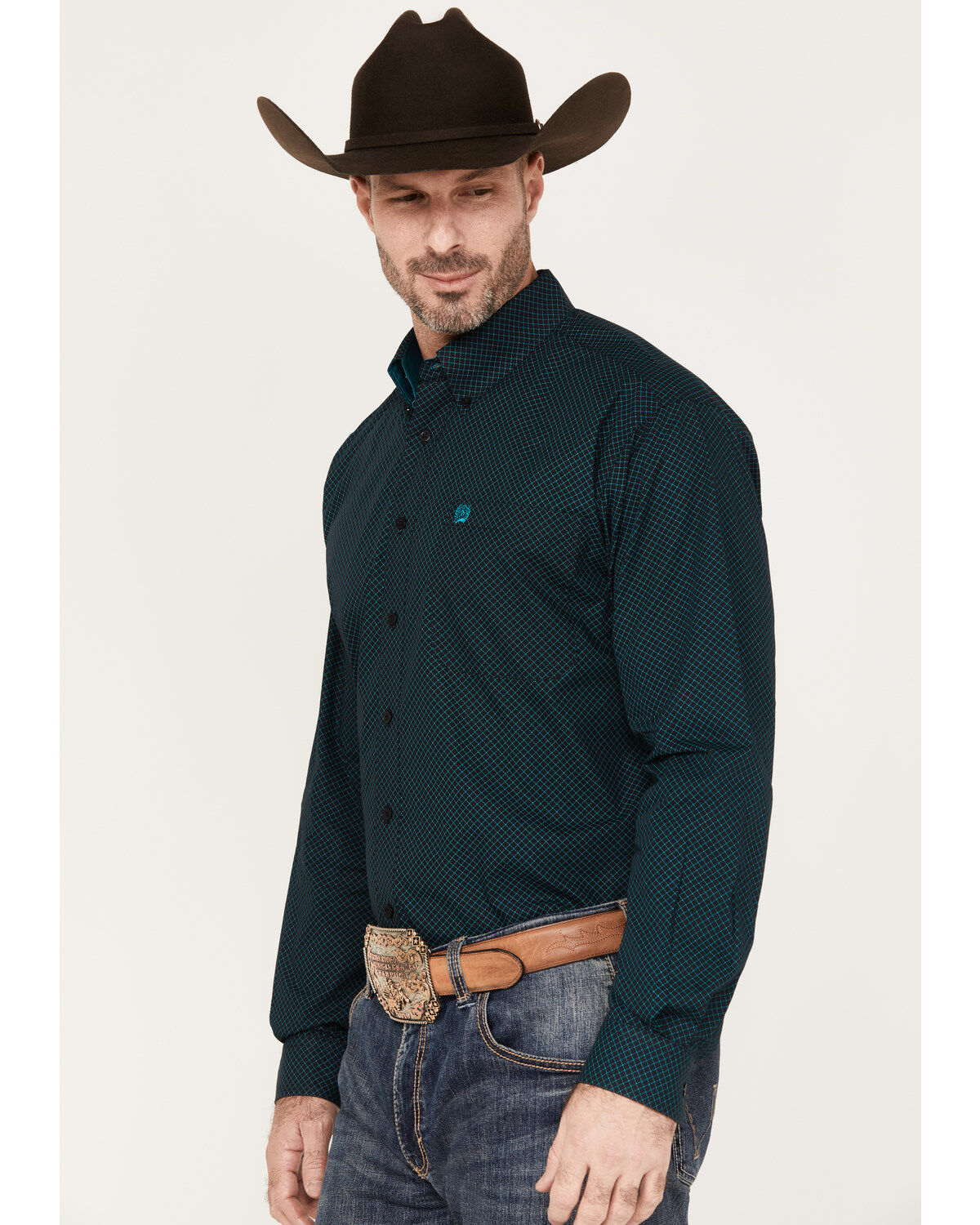 Image #2 - Cinch Men's Geo Print Button Down Long Sleeve Western Shirt, , hi-res