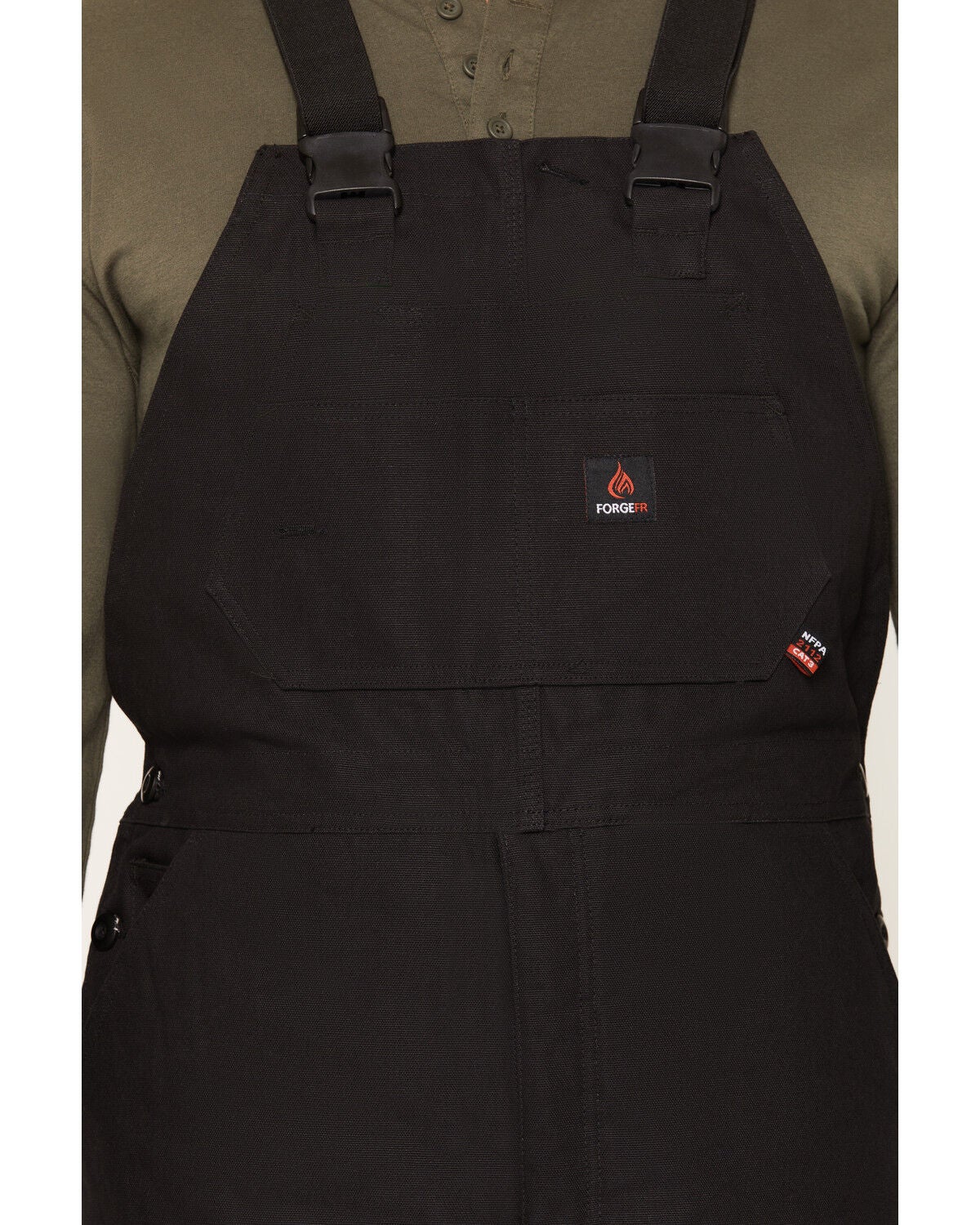 Image #2 - Forge Workwear Men's FR Insulated Bib Overalls, Black, hi-res
