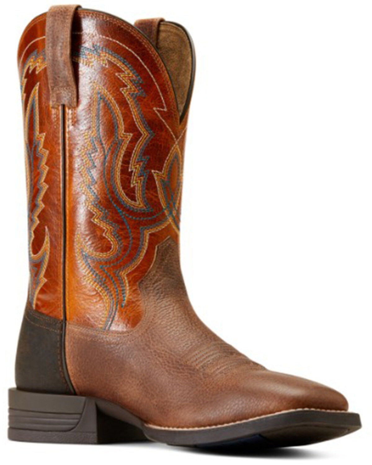 Ariat Men's Steadfast Performance Western Boots - Broad Square Toe, Brown, hi-res
