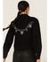 Image #4 - Blue B Women's Washed Embroidered Denim Jacket, Black, hi-res