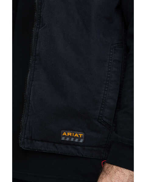 Image #4 - Ariat Men's Rebar Washed Dura Canvas Insulated Work Vest - Big & Tall , Black, hi-res