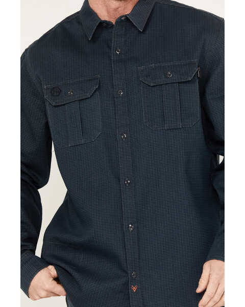 Image #3 - Hawx Men's FR Plaid Print Long Sleeve Button-Down Work Shirt , Blue, hi-res