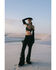 Any Old Iron Women's Beaded Fringe Flare Pants, Black, hi-res