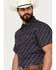 Image #3 - Rodeo Clothing Men's Medallion Print Short Sleeve Snap Western Shirt, Navy, hi-res