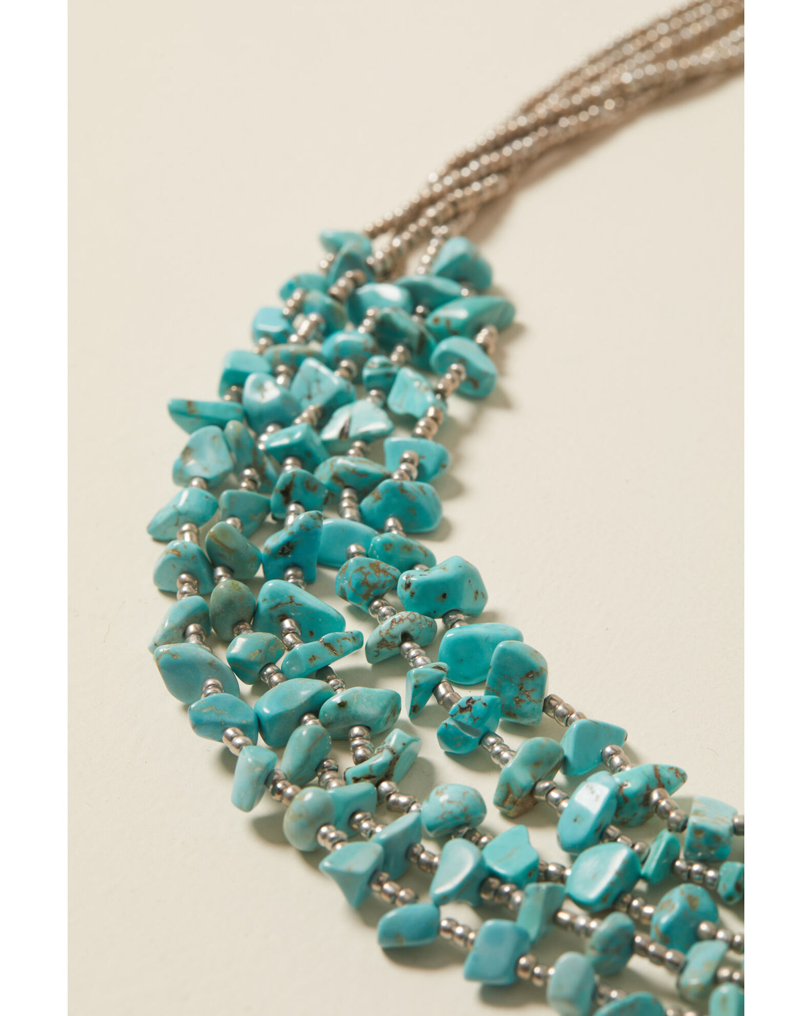 Shyanne Women's Bella Grace Multi Strand Turquoise Stone Bib Necklace