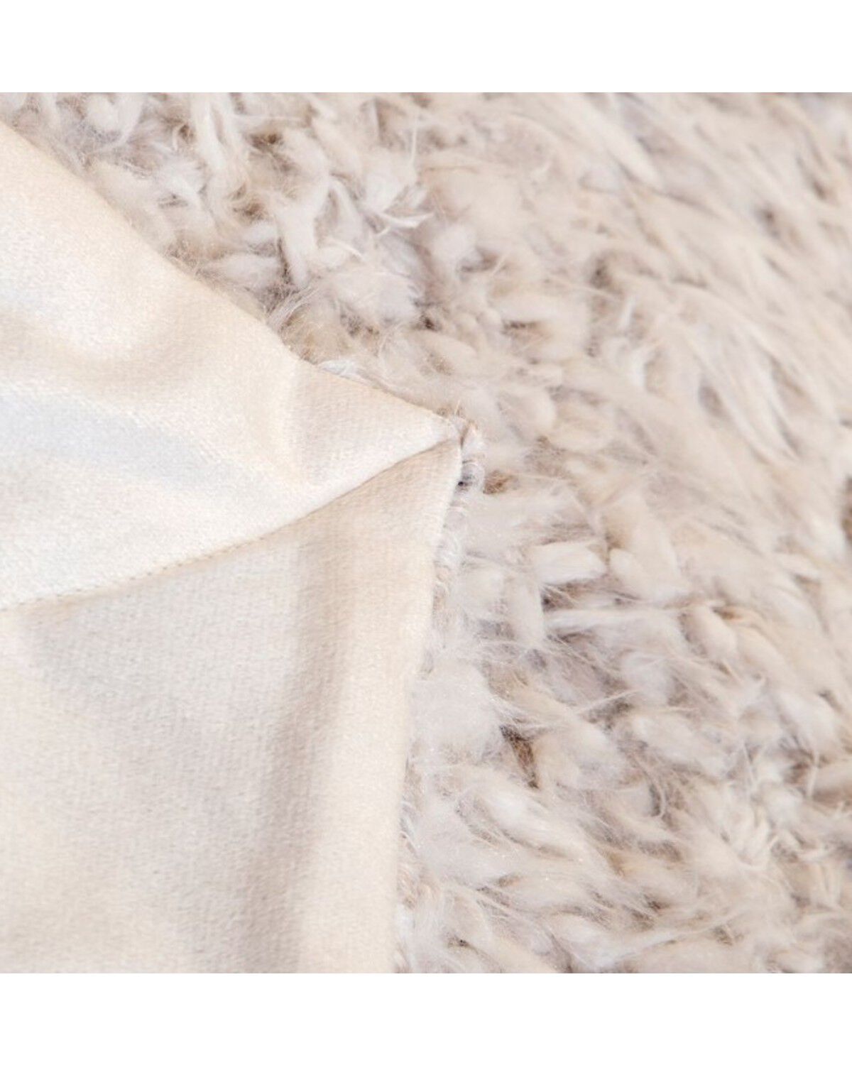 Image #3 - Carstens Home Off-White Shaggy Plush Faux Fur Throw Blanket, Off White, hi-res