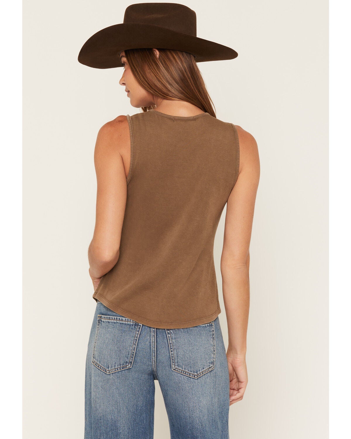 Image #4 - Nikxie Women's Howdy Honey Studded Tank, Camel, hi-res