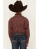 Image #4 - Panhandle Select Boys' Plaid Print Long Sleeve Button-Down Western Shirt, Burgundy, hi-res