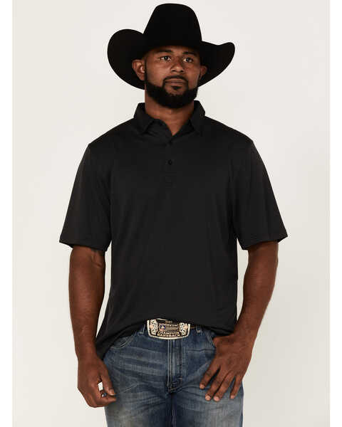 Cinch Men's ARENAFLEX Mini Stripe Short Sleeve Polo Shirt , Black, hi-res