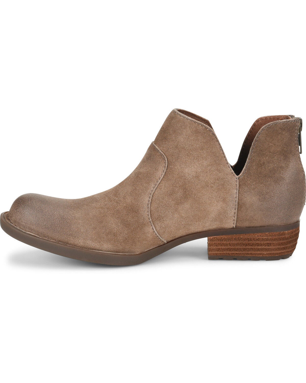 Image #3 - Born Women's Distressed Taupe Kerri Full-Grain Fashion Bootie - Round Toe, Taupe, hi-res
