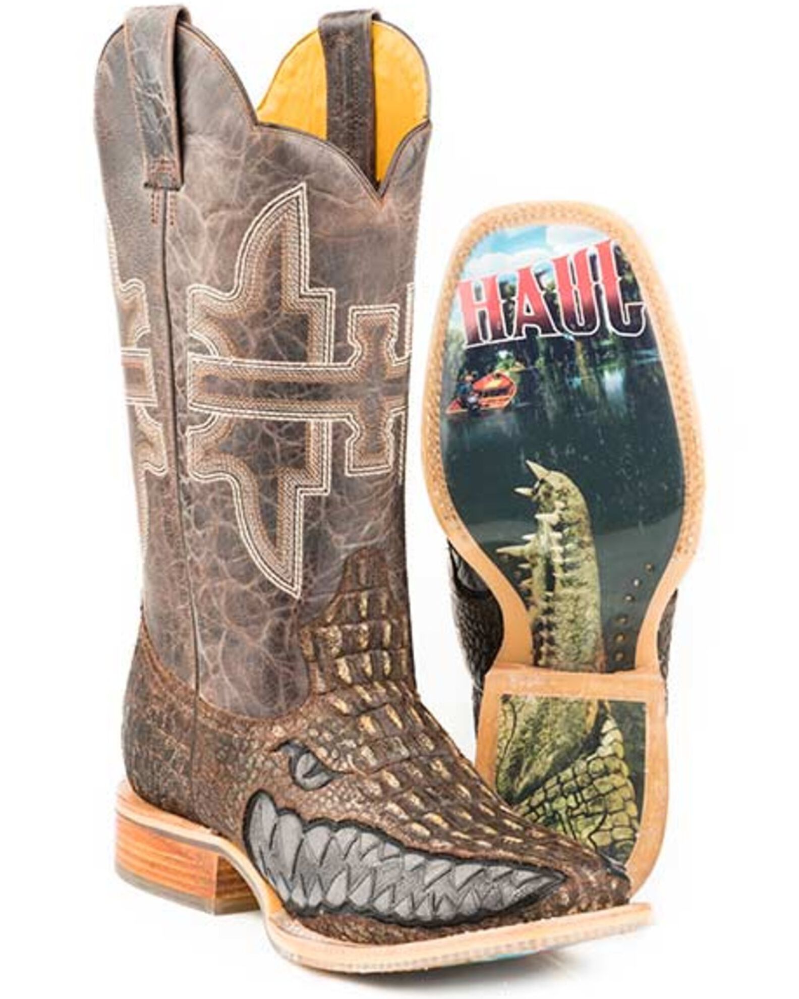 Image #1 - Tin Haul Men's Swamp Chomp Western Boots - Broad Square Toe, , hi-res