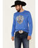 Wrangler Men's Eagle Shield Logo Graphic Long Sleeve T-Shirt , Blue, hi-res