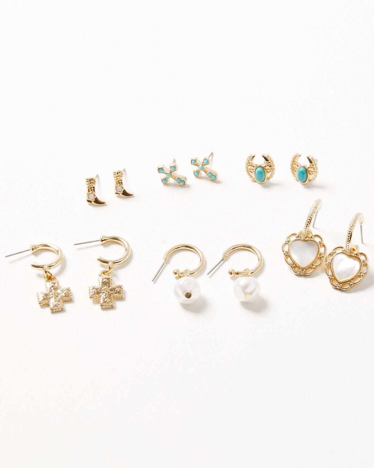 Shyanne Women's Boho Chic Earring Set - 6 Piece, Gold, hi-res