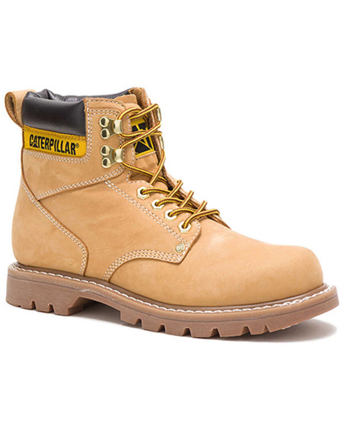 CAT Men's 6" Second Shift Lace-Up Work Boots - Soft Toe, Honey, hi-res