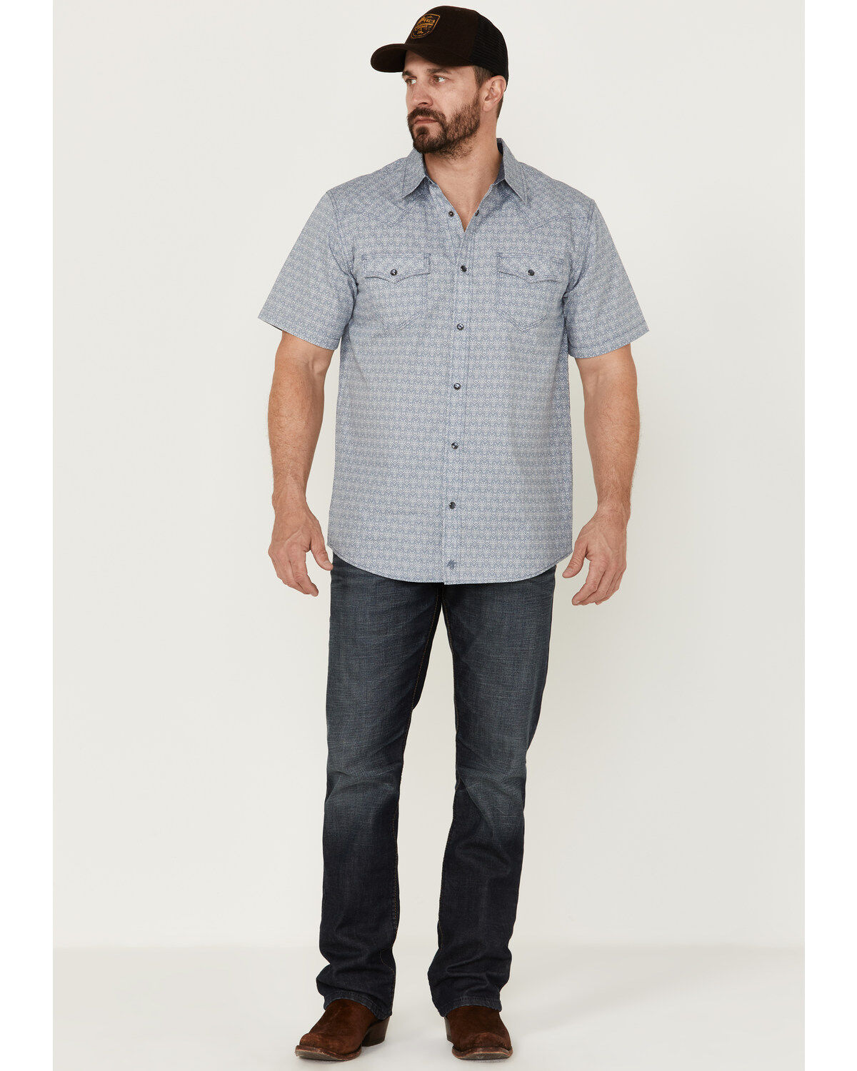 Image #2 - Moonshine Spirit Men's Date Night Print Short Sleeve Snap Western Shirt, , hi-res