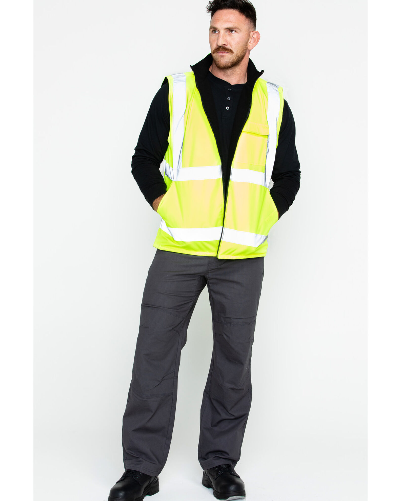 Hawx Men s Reversible Hi Vis Reflective Work Vest Big Tall Boot Barn