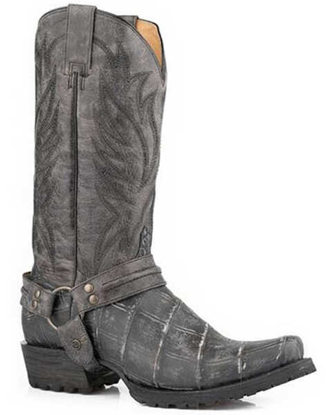 Roper Men's Diesel Lug Western Boots - Snip Toe, Charcoal, hi-res