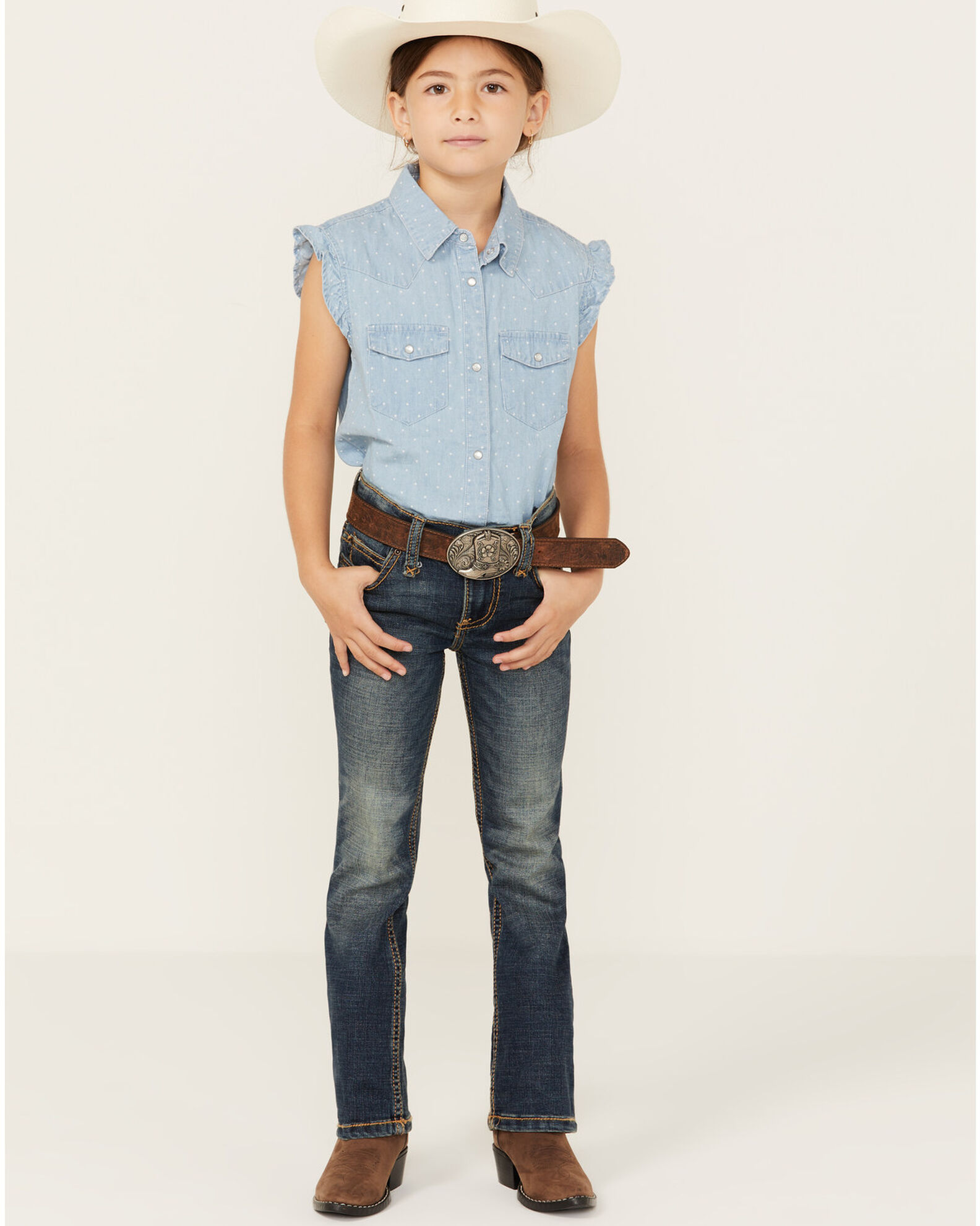 Wrangler Girls Multi Stitch Bootcut Slim Fit Jeans Boot Barn