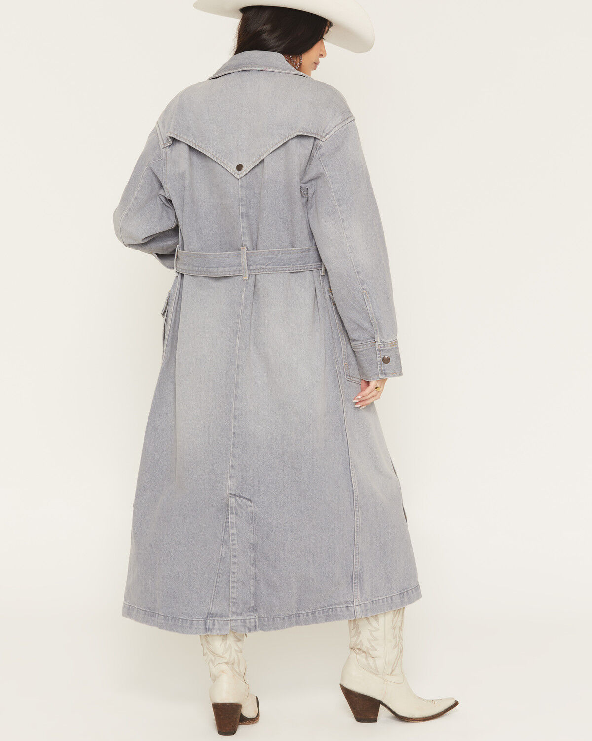 Image #4 - Wrangler Women's Denim Modern Trench Coat, Light Wash, hi-res
